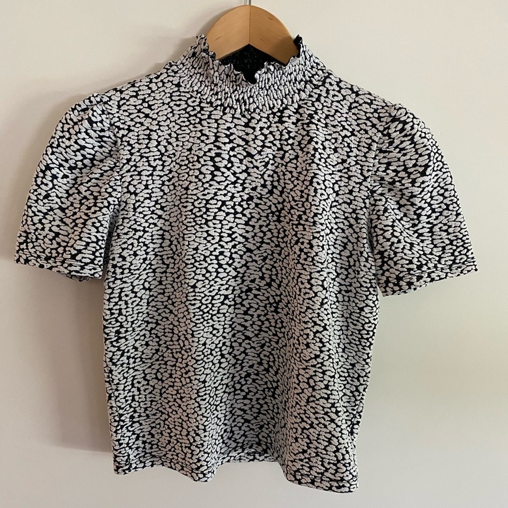 Zara mock turtle neck shirt sleeve blouse